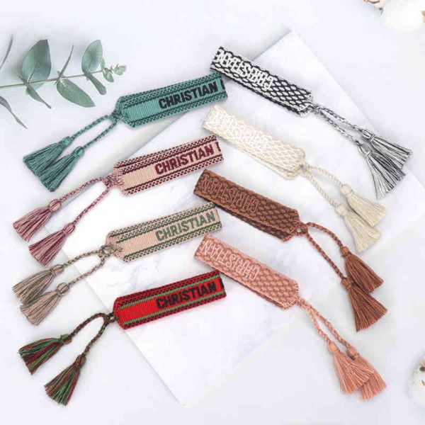 

fashion brand friendship charm bracelets bangles women men adjustable embroidery tassel bangle couple braided jewelry designer woven fabrics, Golden;silver
