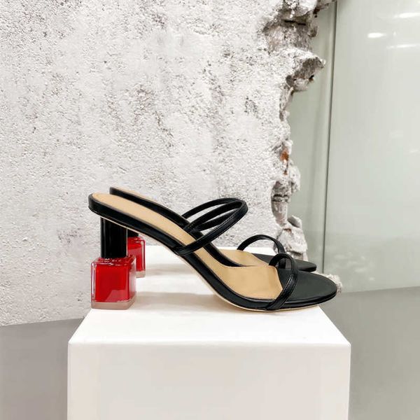 

2022 lady designer summer women sandals open toe nail polish sandalias genuine leather high heels stiletto stripper zapatos mujer shoes, Black