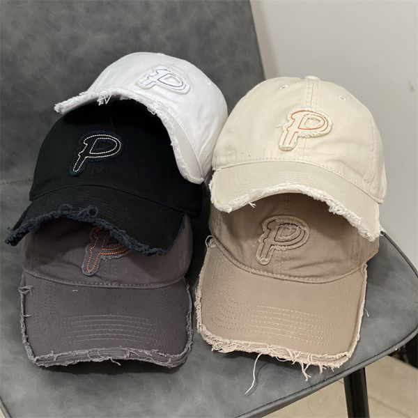 Caps de bola Mens Baseball Cap bordado letra P Caps Summer Autumn Mulheres homem Ajuste Rapped Hip Hop Cotton Sun Hat 230206