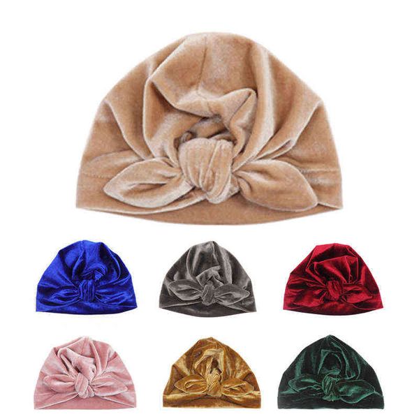 

soft velvet baby hat newborn winter autumn bow baby girl tulband cap hood enfant pgraphy props toddler kids hat beanie l220728, Yellow