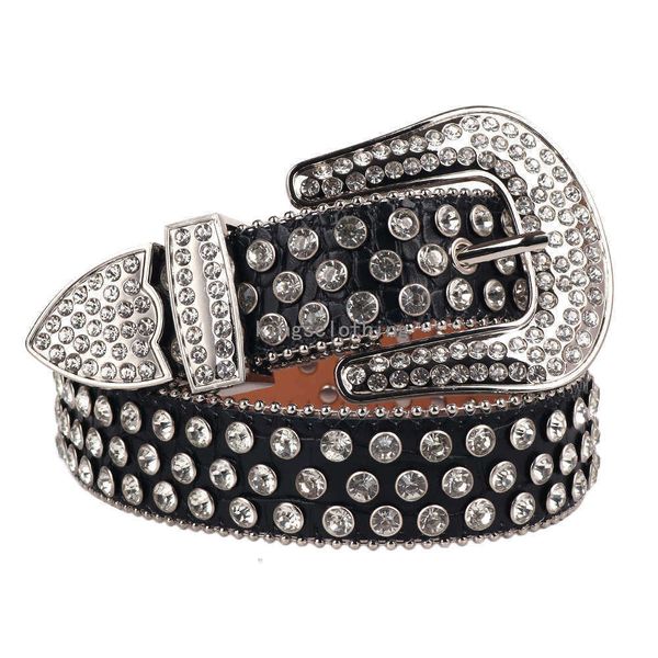 

2022 wtern rhinton belt diamond belts leather studded belt cinturon para mujer cowgirl cowboy cinto de strass men women, Black;brown