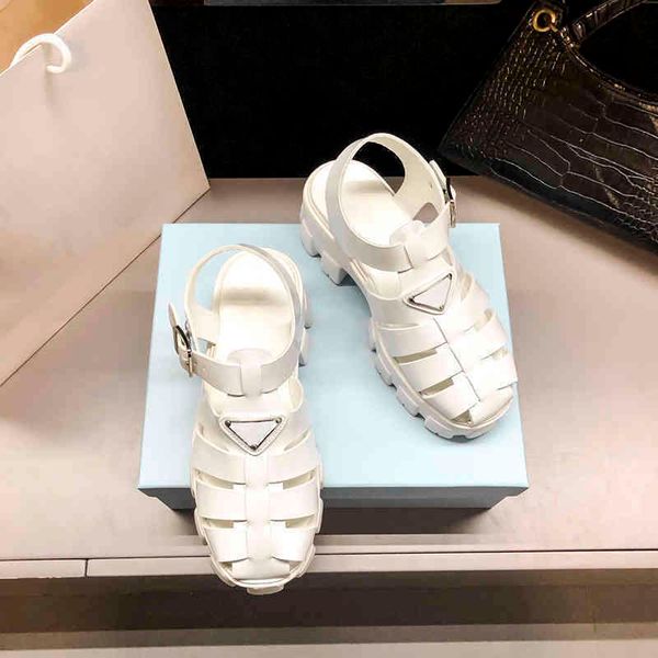 

sandals high heels designer cross belt pumps fashion solid color chunky heeled sandals women platform shoes beach 220329, Black