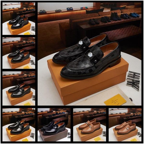 

aa size 6-11 luxury designer dress shoes mens genuine leather italian wingtip oxford shoes for men monk strap brogue business wedding shoe 1, Black