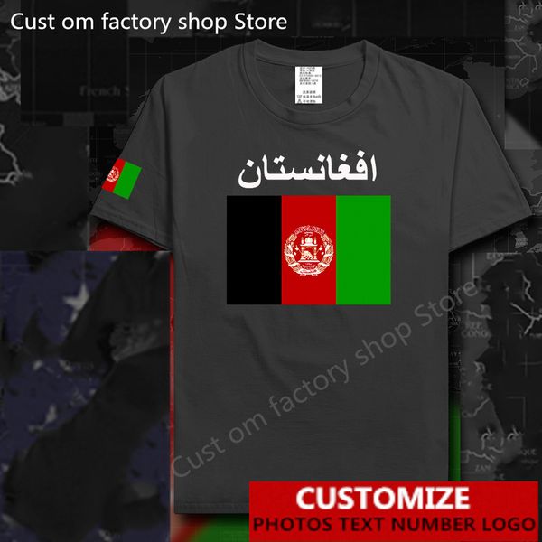 Afganistan Afgan Country Flag T Shirt Ücretsiz Özel Jersey DIY İsim Numarası 100 Pamuk Tişörtleri 220616