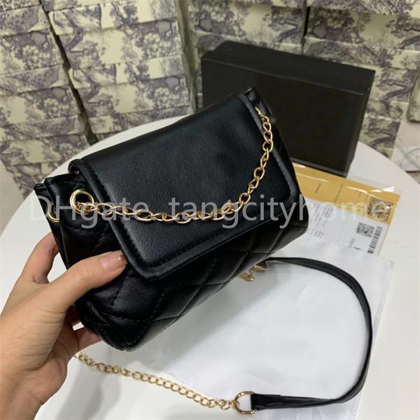 

one shoulder cross body bag luxury designer women's handbag simple bag ladies metal chain stripe lingge purse y wallet