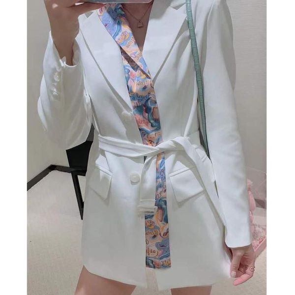 

suit long sleeve stitching print design trendy ladies korea office queen blazer spring autumn aa, White;black
