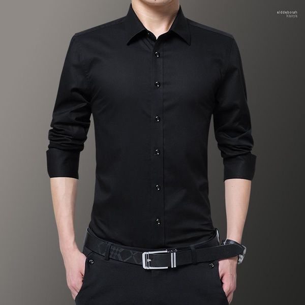 Camicia casual da lavoro da uomo Camicie eleganti professionali in tinta unita per giovani Eldd22