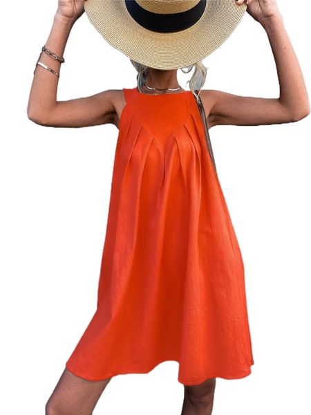 

solid fold pleated keyhole back dress z33a#, Black;gray