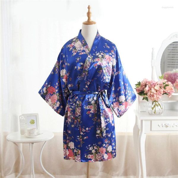 Damen-Nachtwäsche, Übergröße, Damen, Sommer, Mini-Kimono, kurze Robe, Badekleid, rosa, chinesische Frauen, Rayon Yukata, Nachthemd, Pijama Mujer MDN003