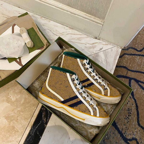

designers sneakers casual chaussures tennis 1977 fuisson avec beige blue lave jacquard denim ace semelle en caoutchouc vintage brodÃ© pour, Black