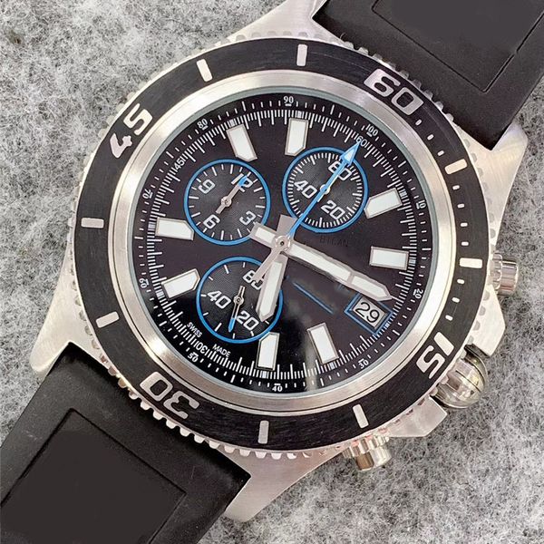 

watches automatic mechanical watch multifunctional waterproof shockproof quartz steel band business menes, Slivery;black