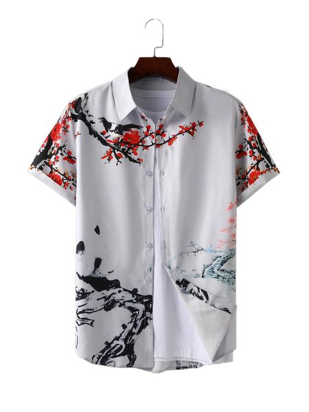 

men landscape print shirt without tee a9oh#, White;black