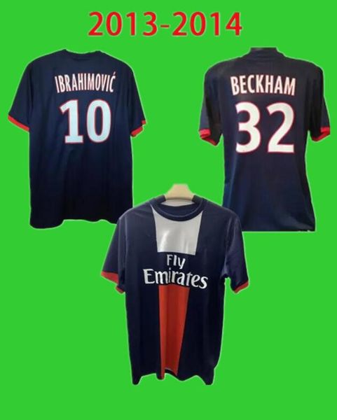 Maillot de foot paris jerseys IBRAHIMOVIC CAVANI 2013 2014 Retro soccer Jersey 13 14 clásico Vintage camiseta de fútbol francés T.SILVA LAYEZZI PASTORE ICARDI