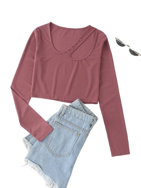 

cut out asymmetrical neck tee q5vu#, White