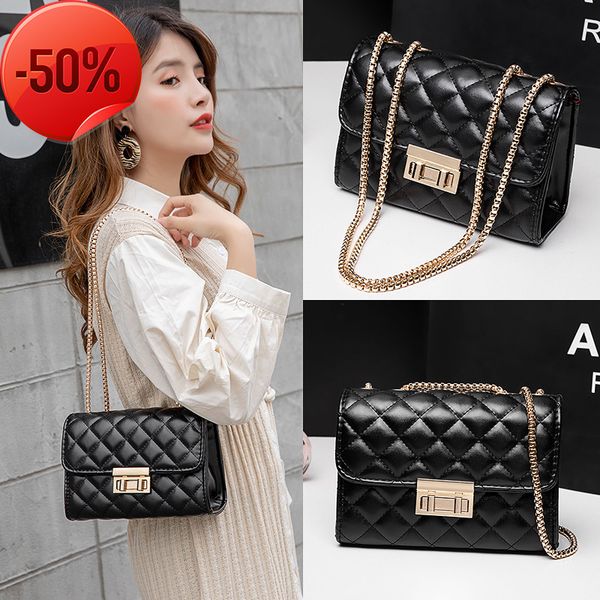 

luxury designerdiagonal women's easy to take 2022 new fashion rhombic chain girls' one shoulder buckle small square bag
