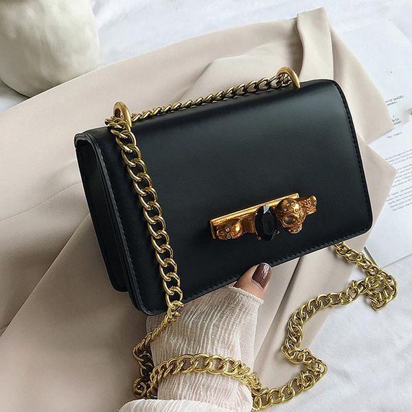 

hbp women's fashion skull chain shoulder messenger bags small square exquisite leather crossbody for summer