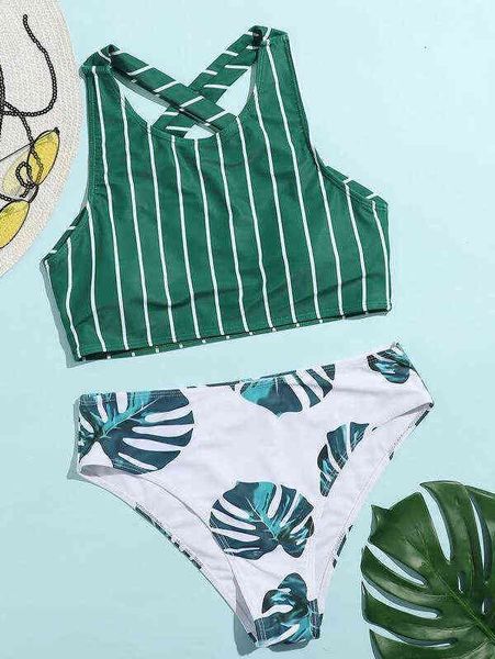 

one-piece swimsuit striped bikini, White;black