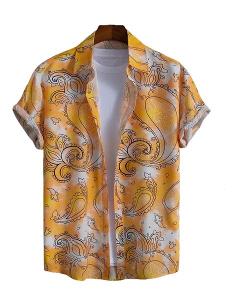 

romwe guys tie dye paisley print shirt without tee r0ri#, White;black