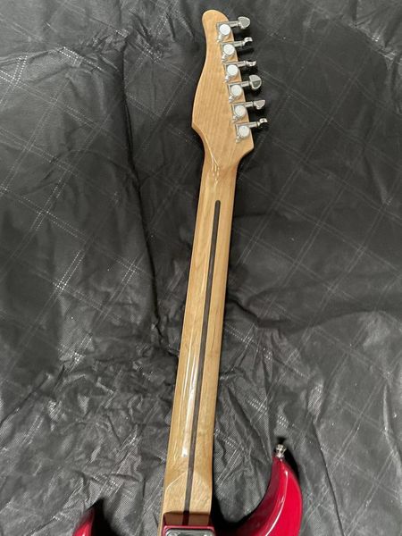 

red six string electric guitar maple fingerboard we can customize various guitars