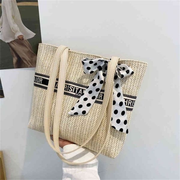 

summer versatile straw tote fashion bow single 55% off online sale 10ap