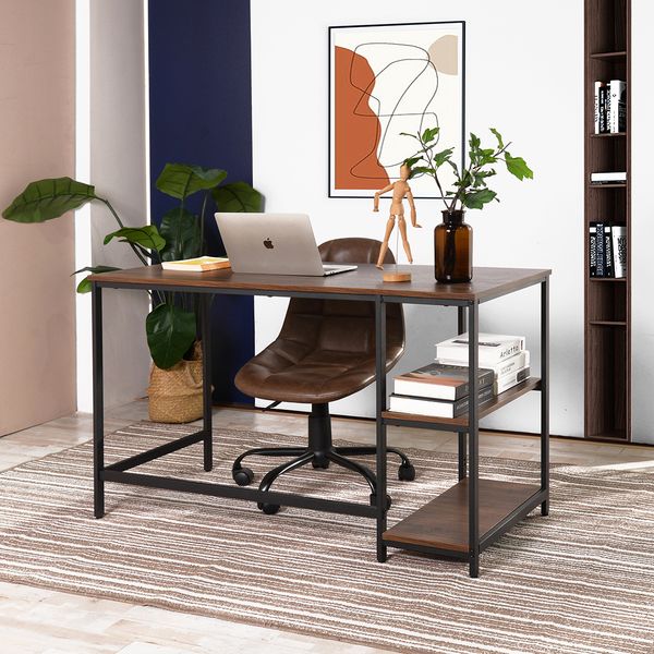 

office furniture modern computer desk with 2 layer