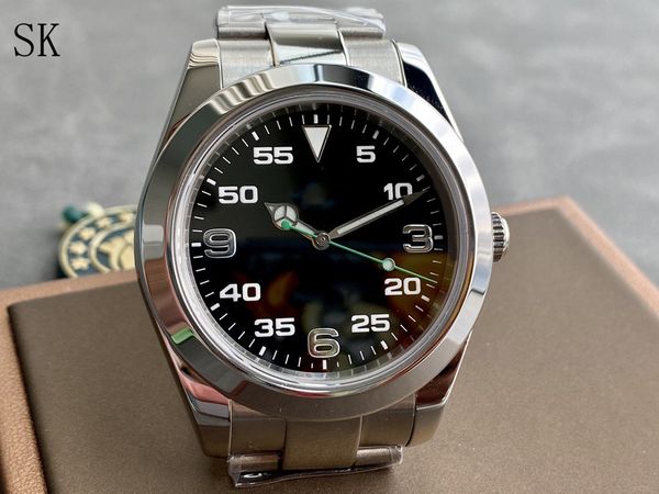 

watches watch selling air king stainless steel sapphire glass mirror automatic mechanical wristwatches sky 116900 standard for, Slivery;black