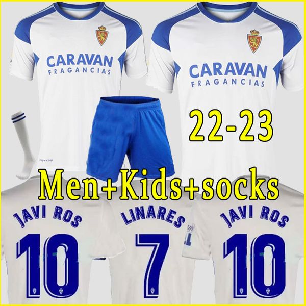 

men kids kit 22 23 real zaragoza fran gamez soccer jerseys zapater 2022 2023 home jersey pombo shinji kagawa football shirts guti javi ros, Black;yellow