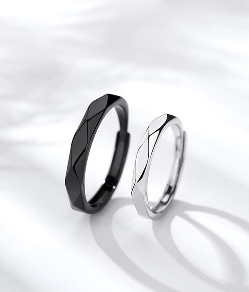 Новая мода S925 Rombus Rings Мужчины Женщины творческое геометрическое дизайнерское кольцо с регулируемым кольцом стерлингов 925 ювелирных подарков для влюбленных