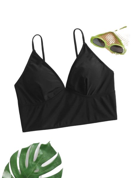 

plus solid bikini y2nn#, Black