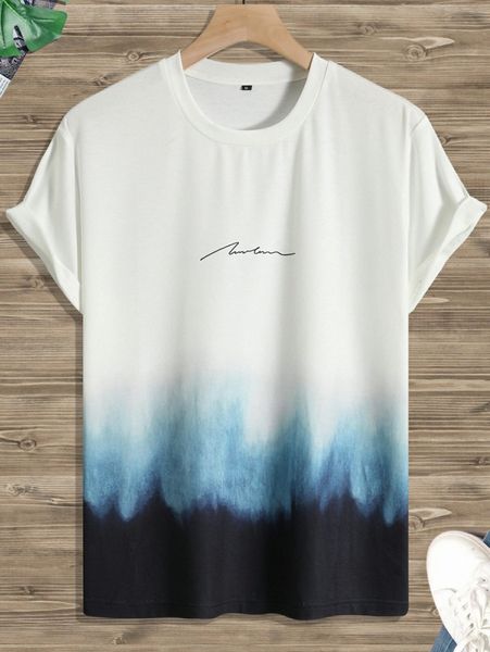

men letter and ombre tee p4z6#, White;black
