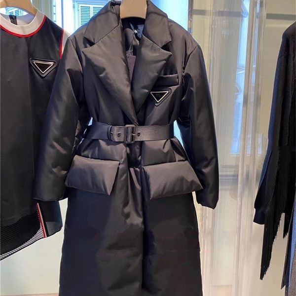 

warehouse clothing minority autumn and winter new suit collar thickened knee length waist down jacket women's outlet_fdyx, Black