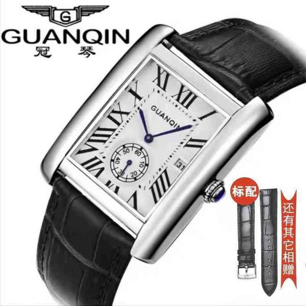 

luxury montre mechanical cassidy tank fashion women's guanqin authentic waterproof full-automatic quartz blue needle non mechanical men, Slivery;golden