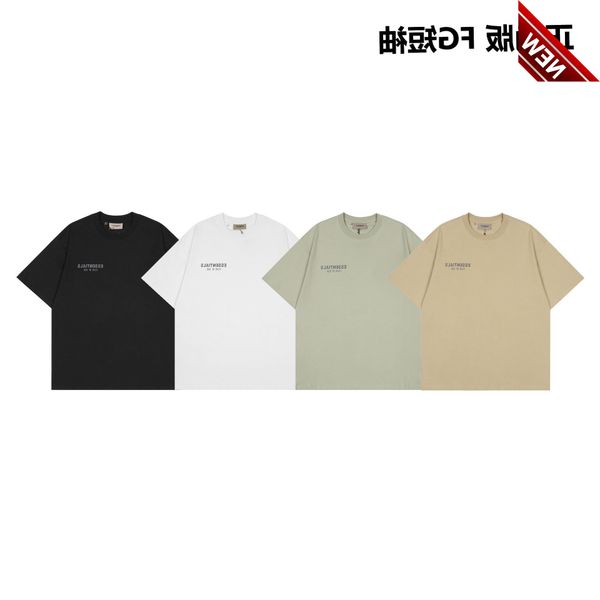 

50% off discount correct fg fugui tide brand summer new ess multi line letter high street loose short sleeve cotton t-shirt, White;black