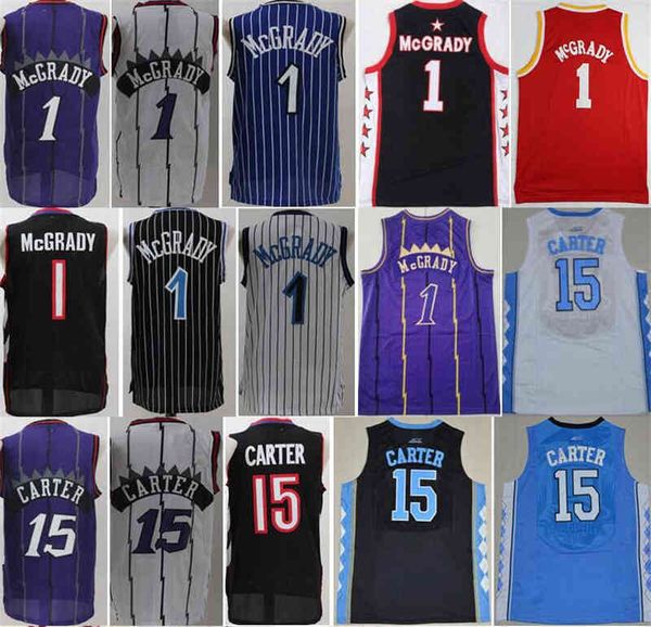 

tracy 1 mcgrady jerseys vince 15 carter north carolina tar heels college vintage basketball mt.zion christian florida daytona beach mainland, Black