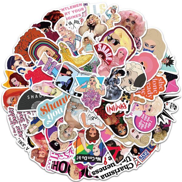 

50pcs mixed car stickers american drag show for skateboard baby scrapbooking pencil case diary phone lapplanner decoration book album kids t