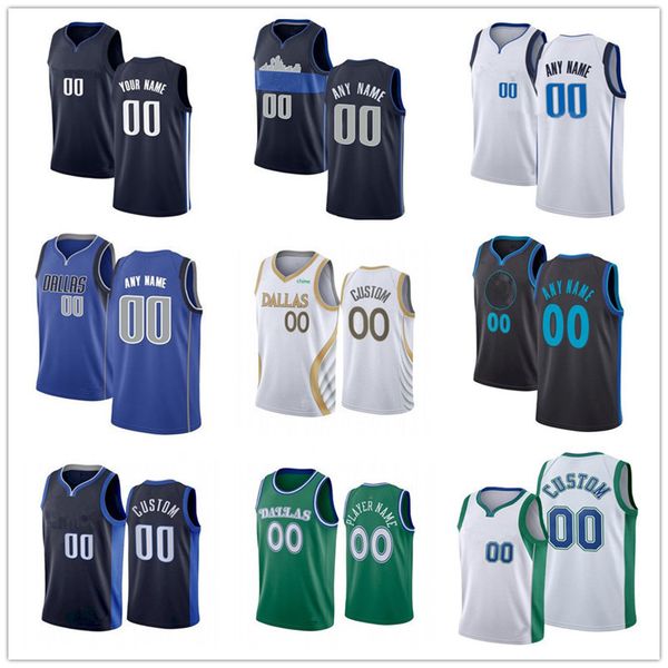

75th custom jersey dallas''mavericks''men women youth luka 9 moses brown 77 doncic 13 jalen brunson kristaps 6 porzingis, Black