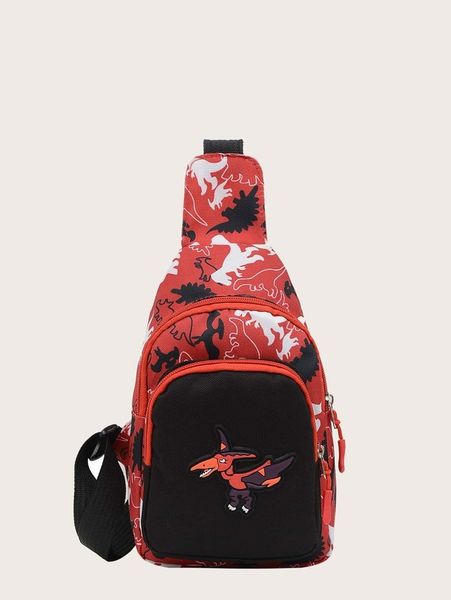 

kids allover dinosaur graphic sling bag she