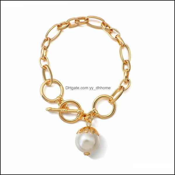 

link chain bracelets jewelry korean simple pearl pendant charm for women party minimalist link wedding female drop delivery 2021 ieu1q, Black