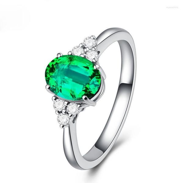 Anéis de casamento anel de zircão incrustado com gemas vermelhas verdes de oliveira Cristal de prata para mulheres por atacado de joalheria gota wynn22