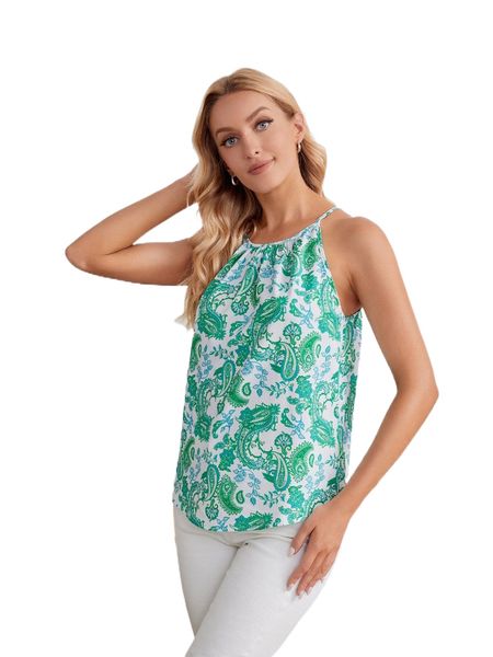 

emery rose paisley print ruched cami z3il#, White