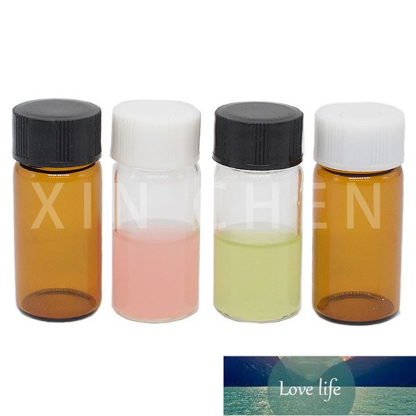 5Pcs Mini Bottiglie di vetro ambrato Fiale per campioni di medicina Contenitori per reagenti in polvere da laboratorio con coperchi a vite 2ml 3ml 5ml 10ml