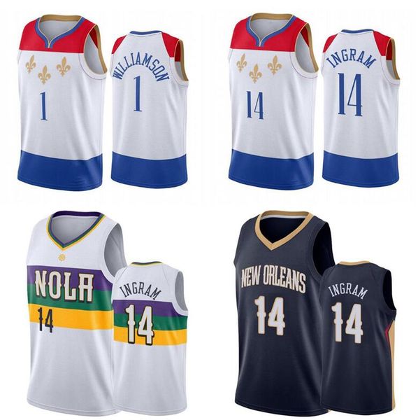 

basketball jerseys 14 ingram 1 williamson jersey, Black;red