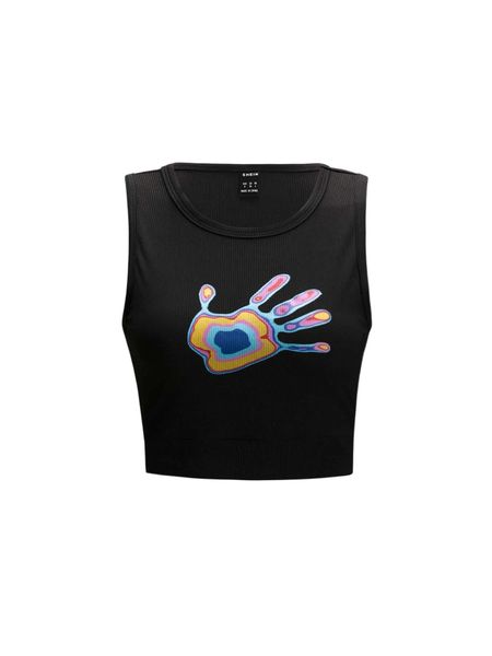 

hand print t.ank 15r7#, White