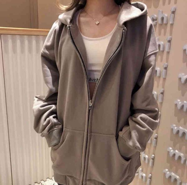 

new fashion trend luxury brand sweater designer wholesale hip hoodie loose off shoulder men's and women's casual zip coat, Black