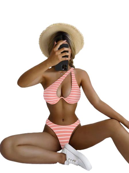 

striped push up bikini swimsuit l5iz#, White;black