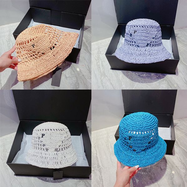 

summer beach fisherman hats women straw sun hat letters embroidery bucket hat outdoor vacation foldable caps, Blue;gray