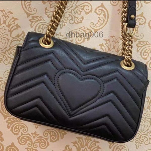 

2022 women handbag designer bags g ucc i g family wave pattern love double g women's star same chain single shoulder slant span bag min