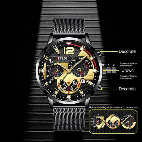 

fashion mens watches luxury stainless steel mesh belt quartz wrist luminous clock men casual leather, Slivery;brown
