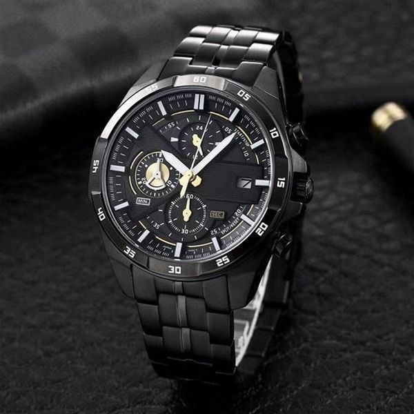 

sports and leisure steel band men's watch iced out watch efr-556 all hands can be operated198j, Slivery;brown