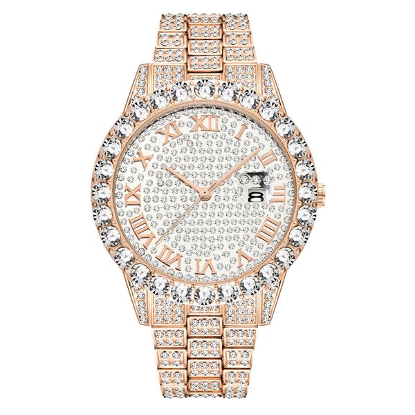 

2022 new men's quartz watch fashion 41mm stainless steel gold watch plate waterproof personality trend business shock watches, Slivery;brown